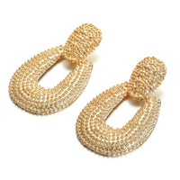 New design creative jewelry high-grade elegant crystal earrings round Gold and silver earrings wedding party earrings for woman