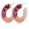 New Arrive Leopard Acrylic Earrings Acetate Drop Earrings Round Tri-stitched C-Shaped Earring for Women Fashion Jewelry