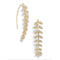 New Fashion Women Gold Leaves Dangle Earrings Ladies Elegant U-Shape Hook Zirconia Rhinestone Earrings Jewelry Accessories