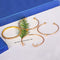 4Pcs/Set Women Girl Gold Opening Bangle Chain Bracelet