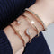 4Pcs/Set Women Girl Gold Opening Bangle Chain Bracelet