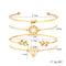 4Pcs/Set Fashion Women Leaf Diamond Circle Hollow Charm Bangle Bracelet Jewelry - Golden 4 Pcs/Set Mother‘s Day Gift for Women Mom Personalized Gift