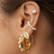 fashion elegant plating alloy inlay pearl C shape women clip-on earrings