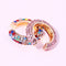 Multicolor Rainbow CZ Ear Cuff No Pierced Clip on Earrings for Women Girls Trendy Circular C Shaped Ear cuff Clip Bridal Jewelry