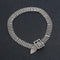 All-match Rhinestones Choker Necklace Fashion Silver Color Temperament Hip Hop Trendy Personality Chokers Necklaces/Bracelet