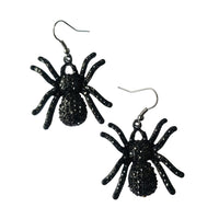 Spider Earrings Halloween Tarantula Carnival Velvet - Silver Plated Handmade Jewelry I Earrings