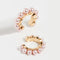 fashion elegant plating alloy inlay pearl C shape women clip-on earrings