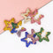 Rainbow Star Earcuffs Earrings for Woman Colorful Multi-hoop Rhinestone Ear Cuff Star Shape Romantic Boho Ear Clips on Ear Jewelry