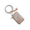 PU Wrist Keychain Card Case Leaf Leather Sports Bracelet Coin Purse Pendant