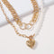 Fashion Heart Pendant Necklace For Women Simulated Pearl Multilayer Alloy Necklaces & Pendants New Jewelry Accessories Girls Gifts