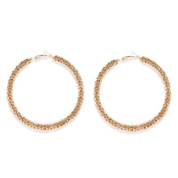 European and American punk golden corn pattern personality big circle women's earrings golden 7cm