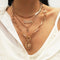 Letter Angel Moon Sun Pendant Multilayer Necklace