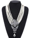 Women's Multi Layered Imitation Pearl And Crystal Statement Necklace