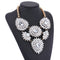 Luxury Acrylic Crystal Flowers Large Choker Necklace Women Statement Massive Maxi Necklace Vintage Pendants Necklaces