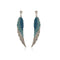 Exquisite Paved Rhinestone Feather Metal Dangle Earrings For Women Birthday Stone Punk Earrings