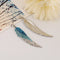 Exquisite Paved Rhinestone Feather Metal Dangle Earrings For Women Birthday Stone Punk Earrings