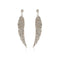 Exquisite Paved Rhinestone Feather Metal Dangle Earrings For Women Birthday Stone Punk Earrings