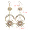 New 1 Pair Women Drop Earrings Crystal Moon Sun Vintage Dangle Earring Lady Girl Jewelry Gift