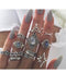 11pcs Women Fashion Ring Set Rhinestone Gem Leaf Leaf Butterfly Flower Butterfly Casual Retro Jewelry