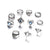 11pcs Women Fashion Ring Set Rhinestone Gem Leaf Leaf Butterfly Flower Butterfly Casual Retro Jewelry