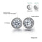 White Gold Platted Copper CZ Stud Earrings for Women, Brilliant Cut Round Cubic Zirconia Stud Earrings, Birthstone Stud Earrings for Mom/Girls