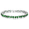 Beautiful Shining Green/Purple Birthstone Bracelet for Women,White Gold Plated,7.2''(18.5cm)