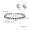 Beautiful Shining Green/Purple Birthstone Bracelet for Women,White Gold Plated,7.2''(18.5cm)