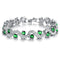 Beautiful Shining Green/Blue/White Birthstone Bracelet for Women,White Gold Plated,7.4'' or 6.9''