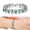 Beautiful Shining Green/Blue/White Birthstone Bracelet for Women,White Gold Plated,7.4'' or 6.9''