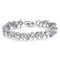 Beautiful Shining Birthstone Bracelet for Women, White Zircon,White Gold Plated,6.8''(17.5cm)