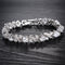 Beautiful Shining Birthstone Bracelet for Women, White Zircon,White Gold Plated,6.8''(17.5cm)