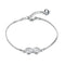 Fashion 18K White Gold Platted Copper Bracelet for Women,6.69‘’+1.57‘',DS956