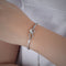 Fashion 18K  WhiteGold Platted Copper Bracelet for Women,Adjustable from 6.29'' to 9.84''