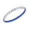 Fashion 18K White Gold Platted Copper Bracelet for Women,6.69'', Birthstone Blue/Green