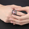 Men's Simple Tungsten Steel Ring,Punk Style Ring for Men with Zircon