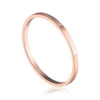 Fashion Simple Smooth Stainless Steel Fine Ring For Women Charm Rose Gold Color Party combined Finger Jewelry Gift size 3-9