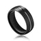 8mm Black Mens Titanium Bands Rings for Men Black Titanium Carbide 316L Stainless Steel Ring Polished Finish Grooved Center Comfort Fit