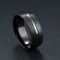 8mm Black Mens Titanium Bands Rings for Men Black Titanium Carbide 316L Stainless Steel Ring Polished Finish Grooved Center Comfort Fit