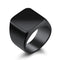 Men's Ring Rock Punk Smooth 316L Stainless Steel Black CZ Silver Gold Color Hip Hop Rings For Men Party Jewelry