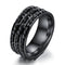 316L Stainless Steel Ring with Black Stone for Men