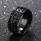 316L Stainless Steel Ring with Black Stone for Men