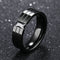 Balck Titanium Steel Bands Rings For Men with Cubic Zirconia Men's Jewelry Gifts