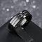 Balck Titanium Steel Bands Rings For Men with Cubic Zirconia Men's Jewelry Gifts