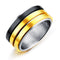 Black and Gold Three-Ring Titanium Steel Men's Ring Smooth Food Ring can be rotated