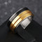 Black and Gold Three-Ring Titanium Steel Men's Ring Smooth Food Ring can be rotated