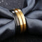 Black and Gold Three-Ring Titanium Steel Men's Ring Smooth Food Ring can be rotated