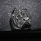 Stainless Steel Silver Black Animal Style Harpy Dog Punk Rings for Men