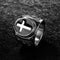 Stainless Steel Men Black Silver Christian Holy Cross Prayer Ring,Size 7-12