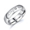 His Queen Her King Stainless Steel Couple Bands Ring with CZ Stone