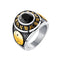 316L stainless steel Unique Design Ruby Stone Gold Ring For Men